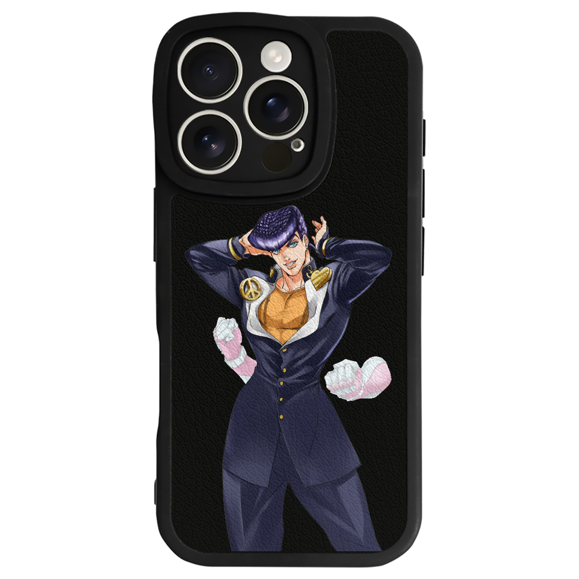（画像用） ジョジョの奇妙な冒険 ひがしかた じょうすけ JoJo's Bizarre Adventure Higashikata Josuke 【iPhone 16シリーズ対応】シリコンスマホケース（レザー調） 材質：シリコン